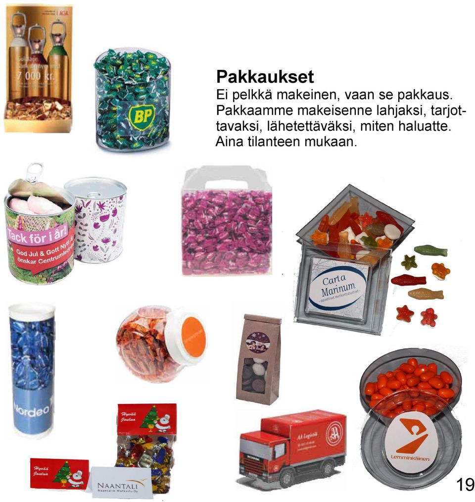 Pakkaamme makeisenne lahjaksi,