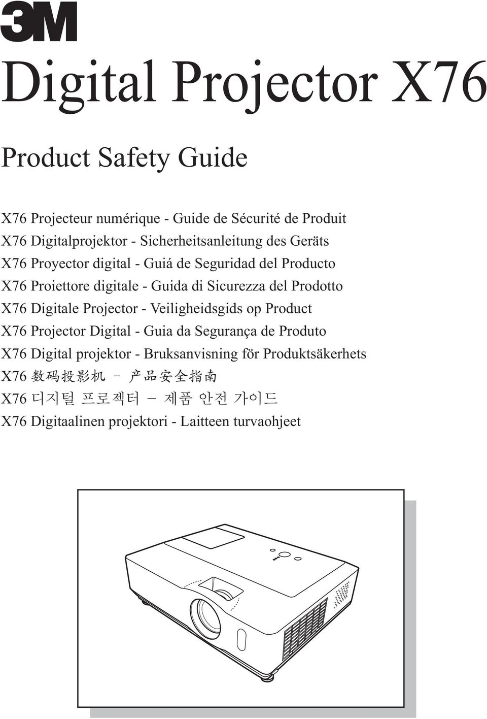 Sicurezza del Prodotto X76 Digitale Projector - Veiligheidsgids op Product X76 Projector Digital - Guia da Segurança de