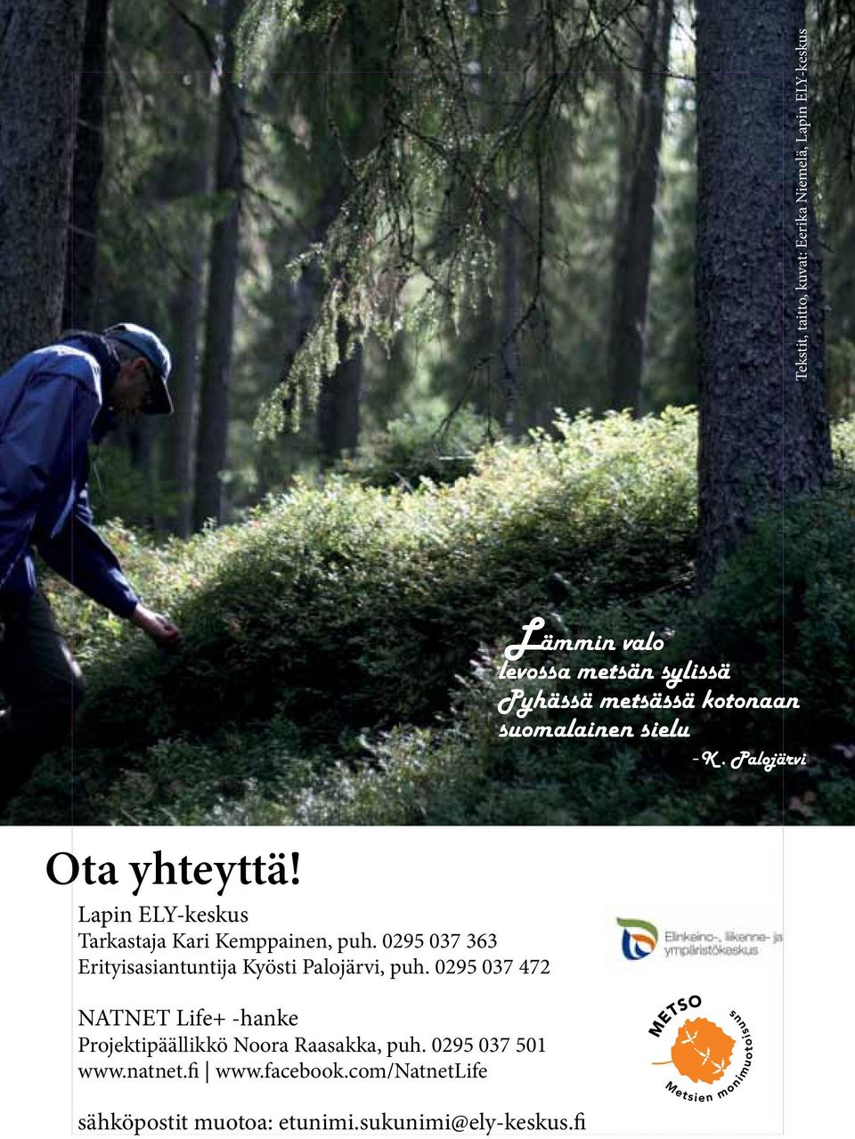 0295 037 363 Erityisasiantuntija Kyösti Palojärvi, puh.