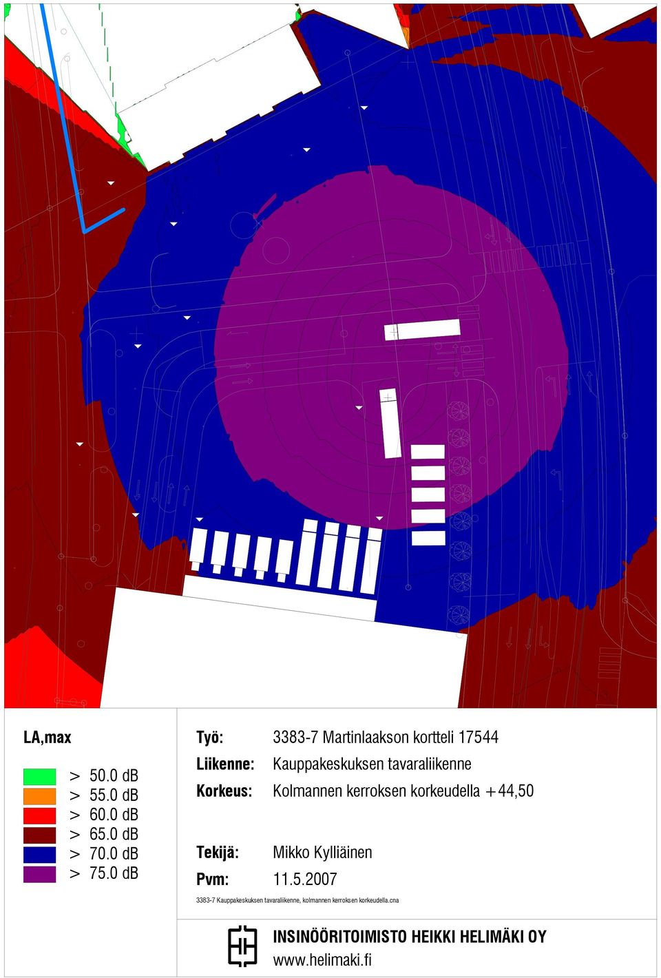 Korkeus: Kolmannen kerroksen korkeudella +44,50