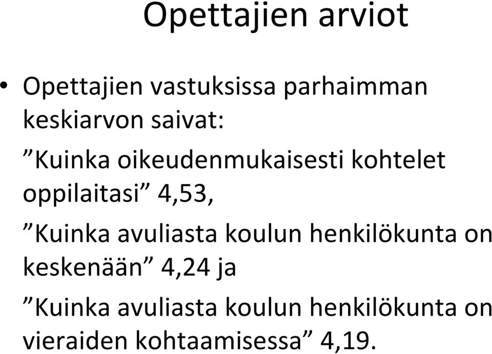 Kuinka avuliasta koulun henkilökunta on keskenään 4,24 ja