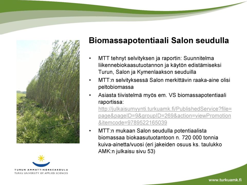 VS biomassapotentiaali raportissa: http://julkaisumyynti.turkuamk.fi/publishedservice?