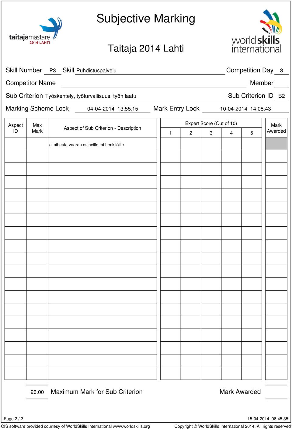 13:55:15 Entry Lock 10-04-2014 14:08:43 ei aiheuta vaaraa