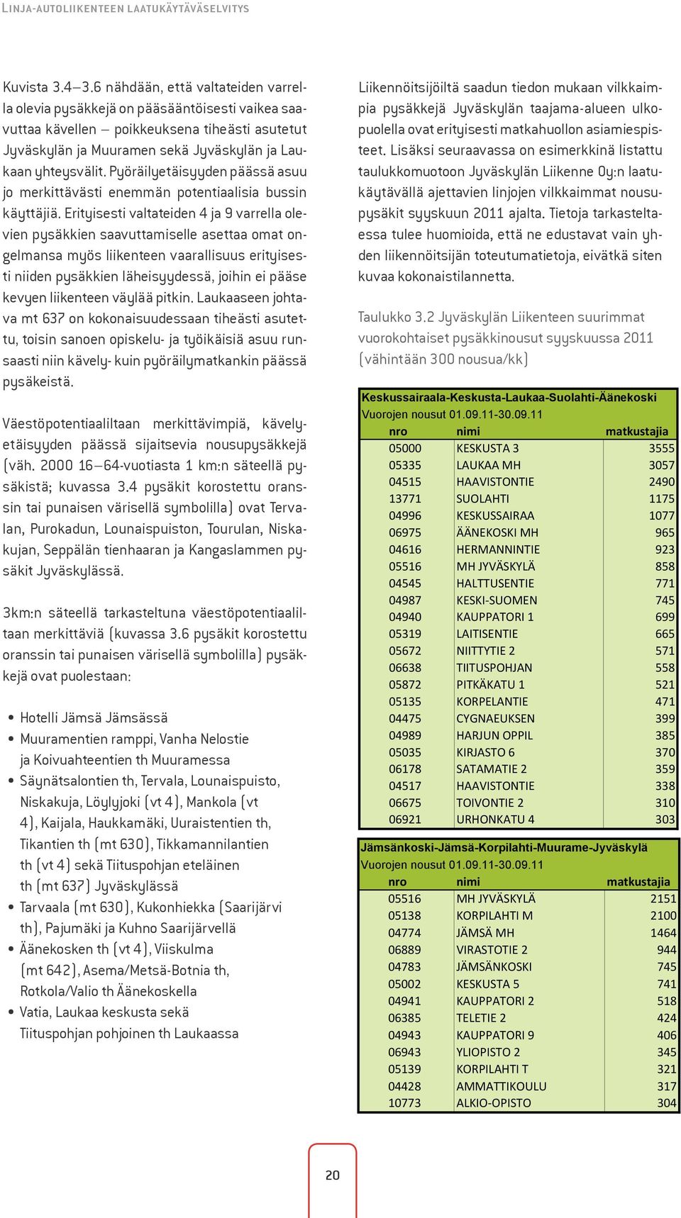 Pyöräilyetäisyyden päässä asuu jo merkittävästi enemmän potentiaalisia bussin käyttäjiä.