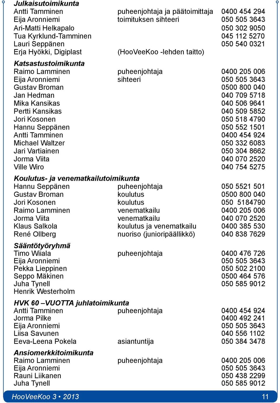 040 Jan Hedman 040 709 5718 Mika Kansikas 040 506 9641 Pertti Kansikas 040 509 5852 Jori Kosonen 050 518 4790 Hannu Seppänen 050 552 1501 Antti Tamminen 0400 454 924 Michael Waltzer 050 332 6083 Jari