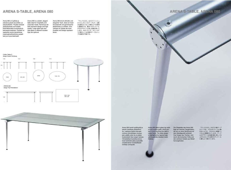 Arena 080 is a stylish, elegant table ideal for hospitality and corporate needs. Numerous details represent design and high quality.