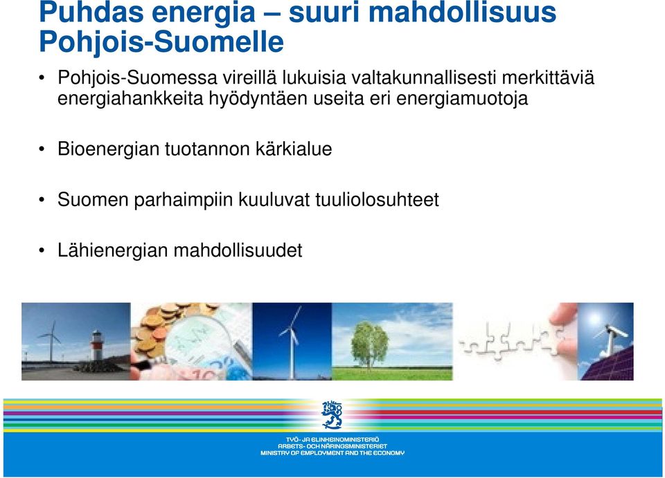 hyödyntäen useita eri energiamuotoja Bioenergian tuotannon kärkialue