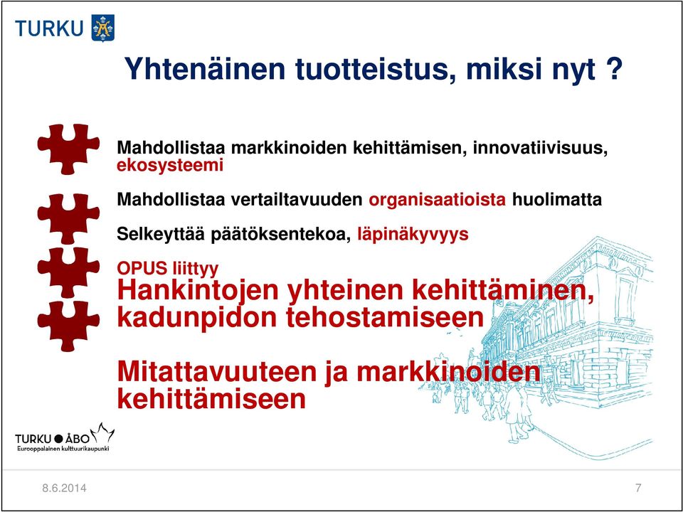 vertailtavuuden organisaatioista huolimatta Selkeyttää päätöksentekoa,