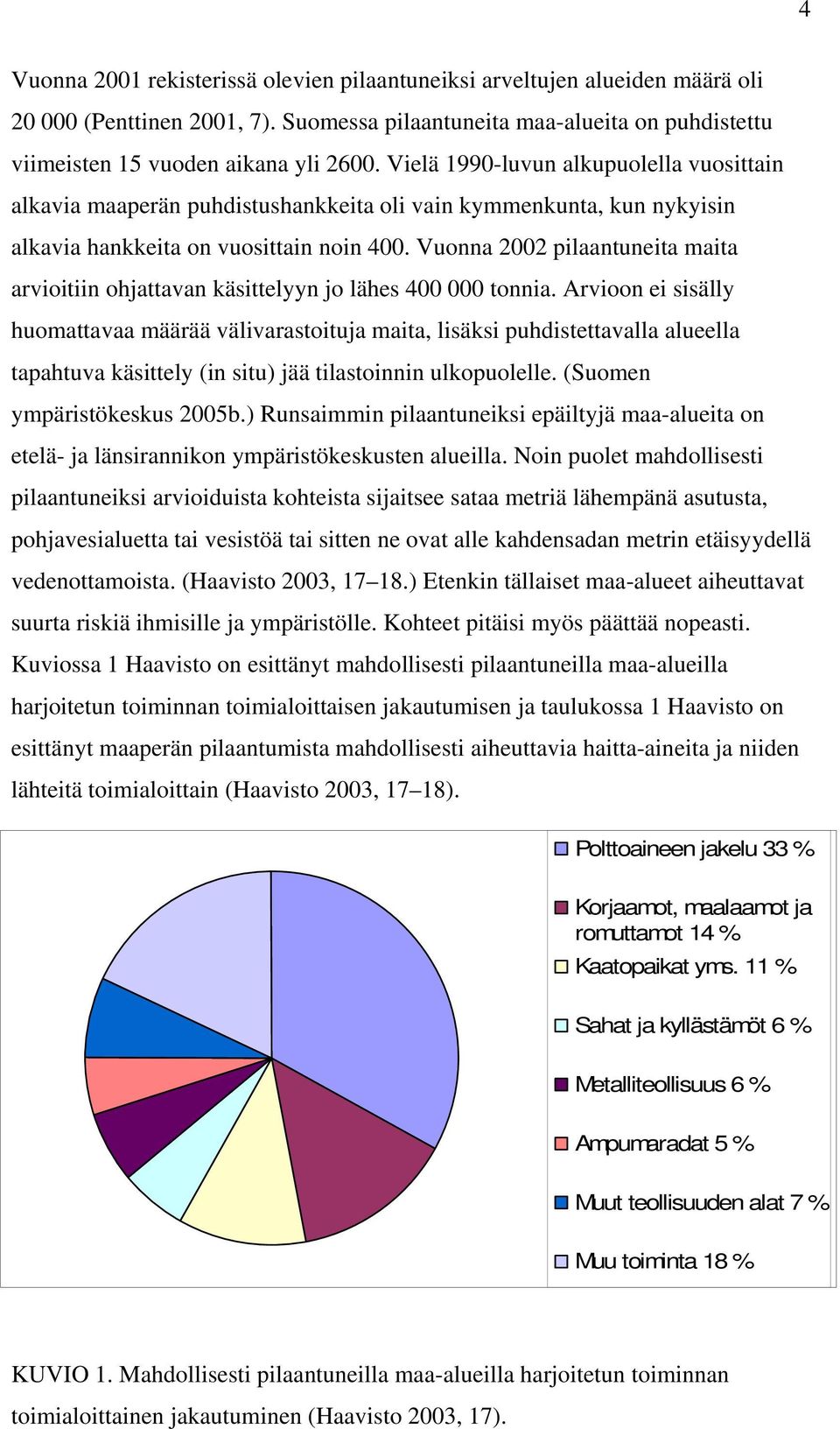 Vuonna 2002 pilaantuneita maita arvioitiin ohjattavan käsittelyyn jo lähes 400 000 tonnia.