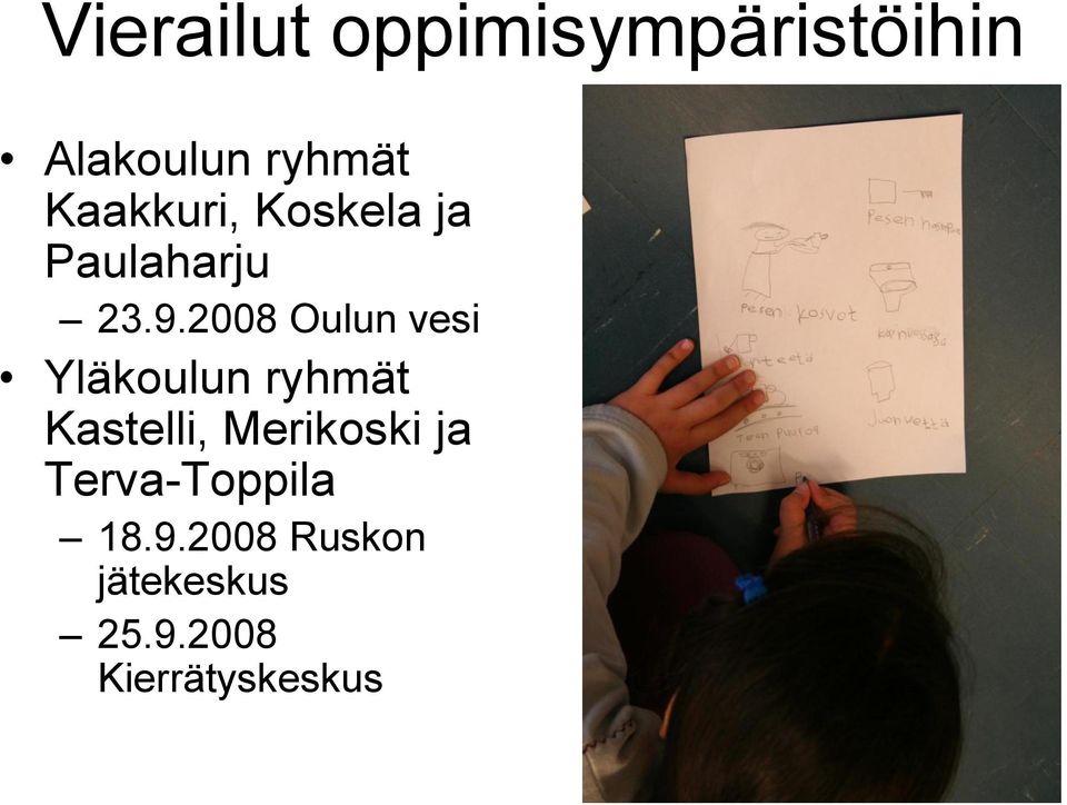 2008 Oulun vesi Yläkoulun ryhmät Kastelli,