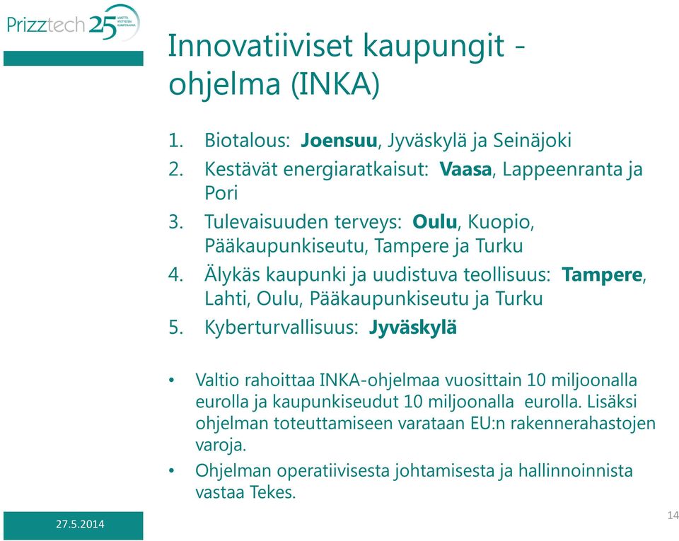 Älykäs kaupunki ja uudistuva teollisuus: Tampere, Lahti, Oulu, Pääkaupunkiseutu ja Turku 5.
