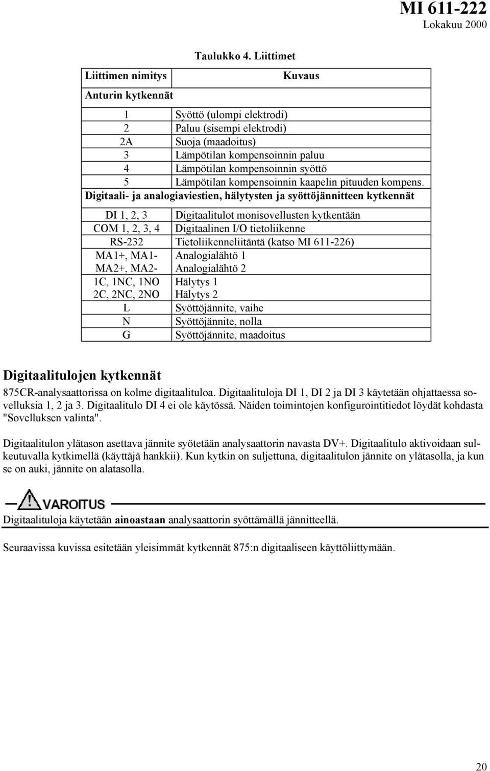 kompensoinnin kaapelin pituuden kompens.