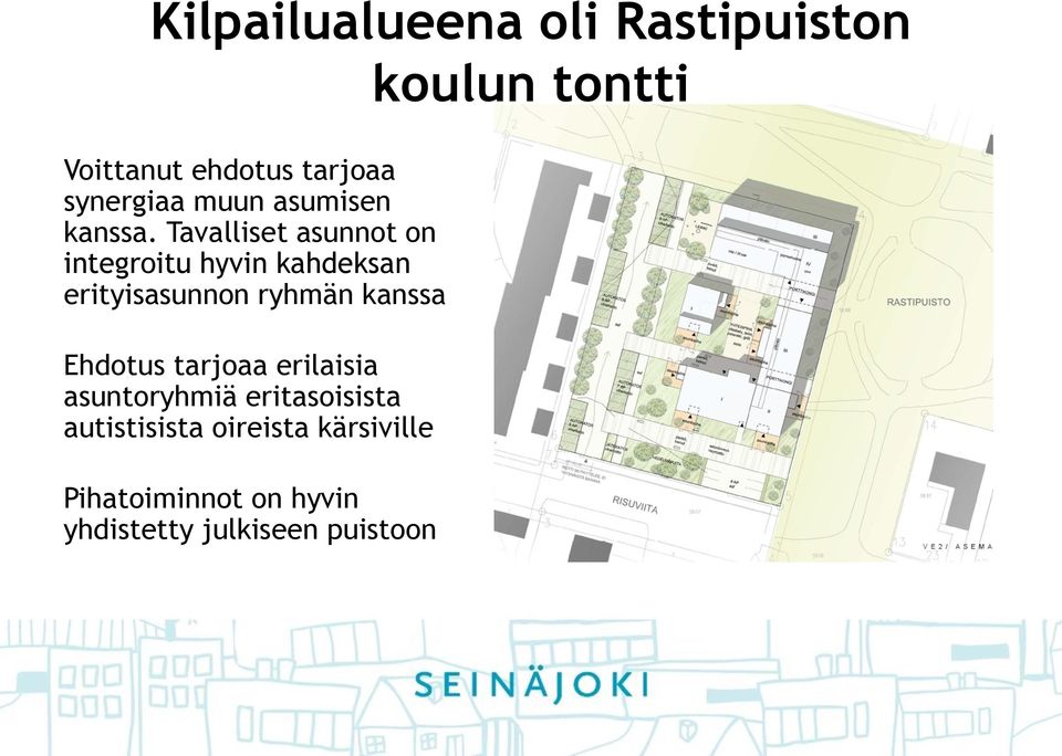 Tavalliset asunnot on integroitu hyvin kahdeksan erityisasunnon ryhmän kanssa