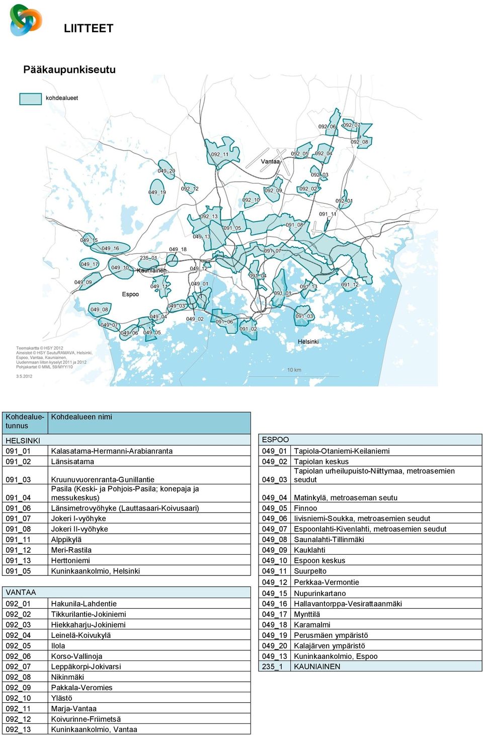 Länsimetrovyöhyke (Lauttasaari-Koivusaari) 049_05 Finnoo 091_07 Jokeri I-vyöhyke 049_06 Iivisniemi-Soukka, metroasemien seudut 091_08 Jokeri II-vyöhyke 049_07 Espoonlahti-Kivenlahti, metroasemien