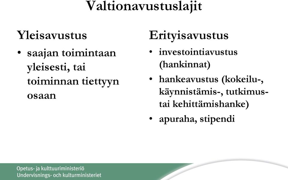 investointiavustus (hankinnat) hankeavustus (kokeilu-,