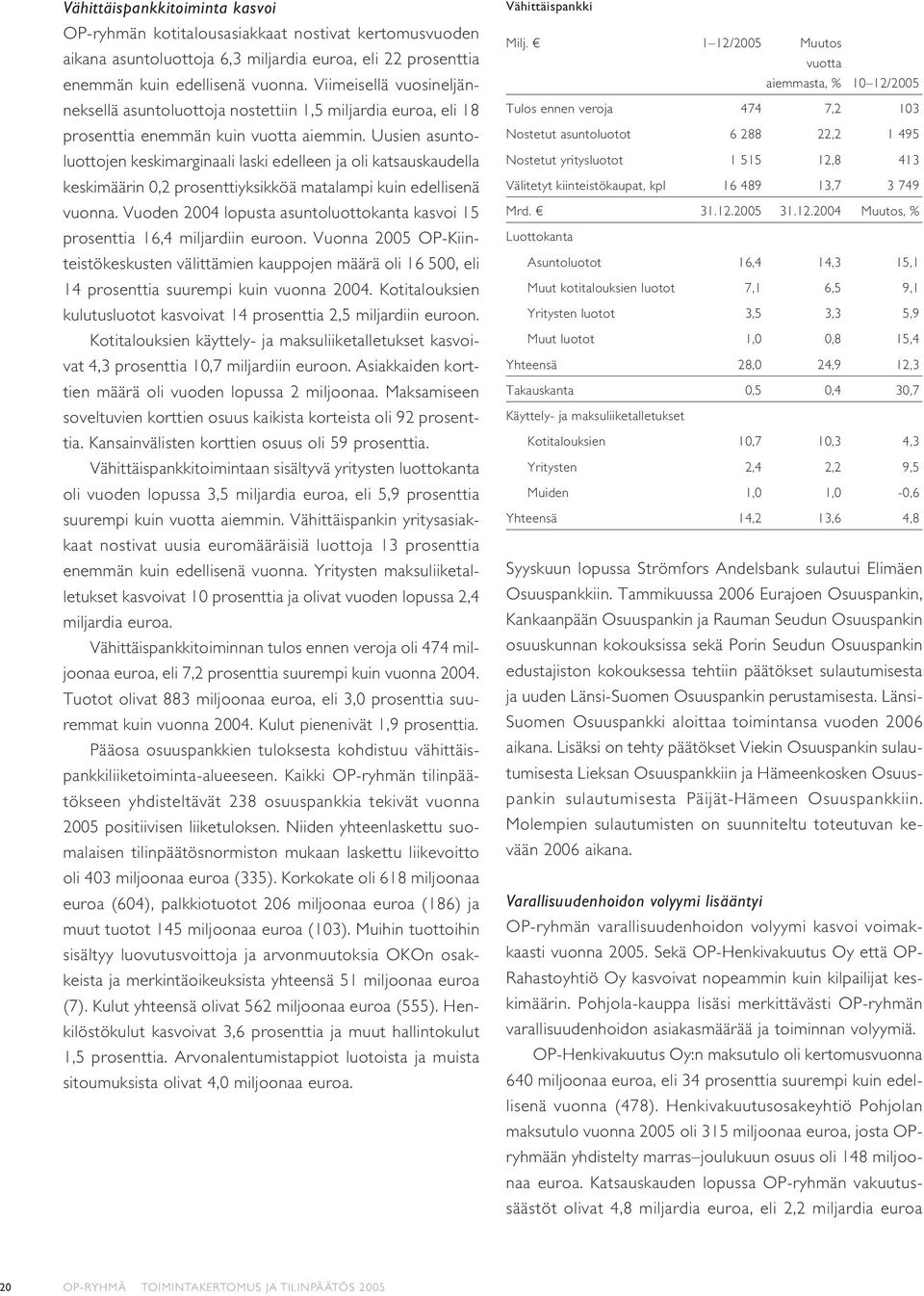 Uusien asuntoluottojen keskimarginaali laski edelleen ja oli katsauskaudella keskimäärin 0,2 prosenttiyksikköä matalampi kuin edellisenä vuonna.