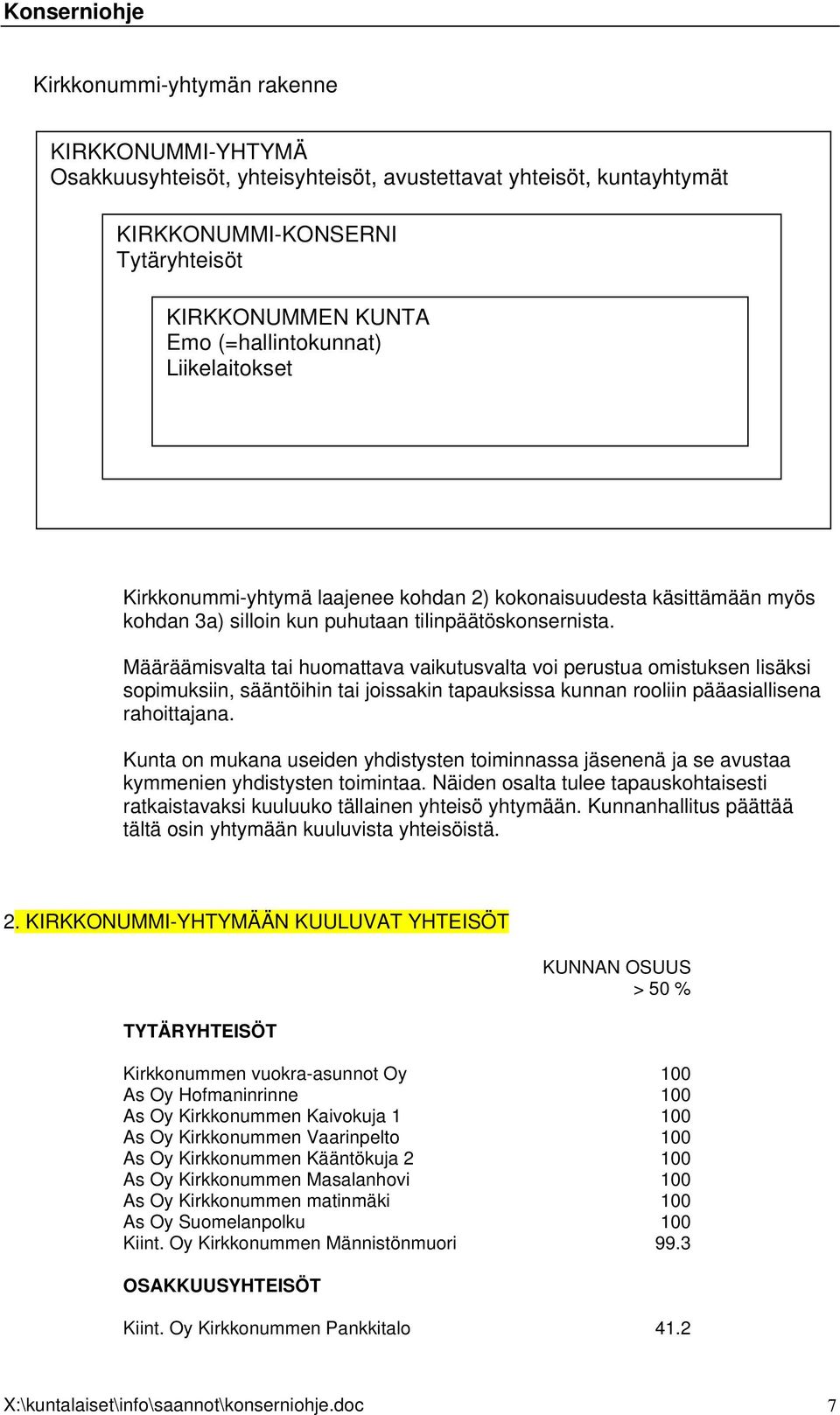 Määräämisvalta tai huomattava vaikutusvalta voi perustua omistuksen lisäksi sopimuksiin, sääntöihin tai joissakin tapauksissa kunnan rooliin pääasiallisena rahoittajana.