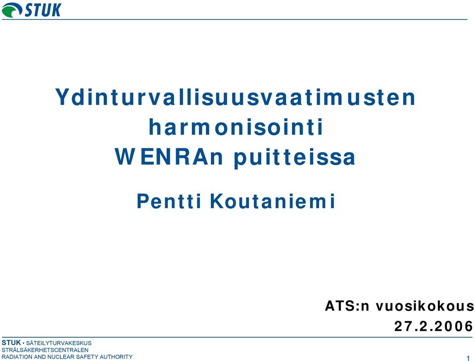 Pentti Koutaniemi ATS:n vuosikokous