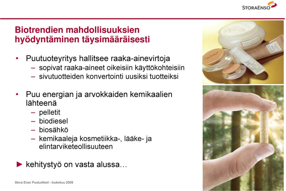 uusiksi tuotteiksi Puu energian ja arvokkaiden kemikaalien lähteenä pelletit biodiesel biosähkö