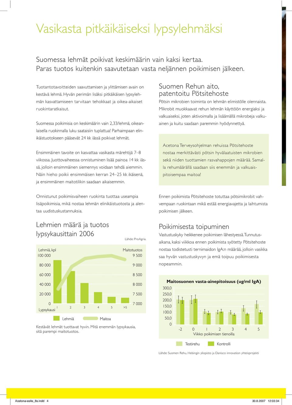 Suomessa poikimisia on keskimäärin vain 2,33/lehmä, oikeanlaisella ruokinnalla luku saataisiin tuplattua! Parhaimpaan elinikäistuotokseen pääsevät 24 kk iässä poikivat lehmät.