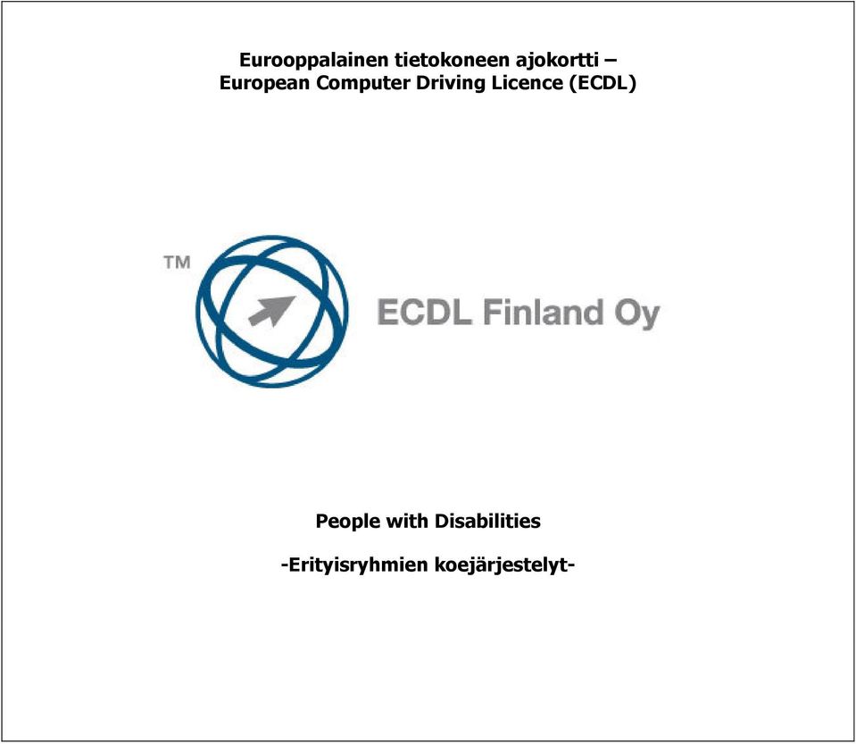 Driving Licence (ECDL) People