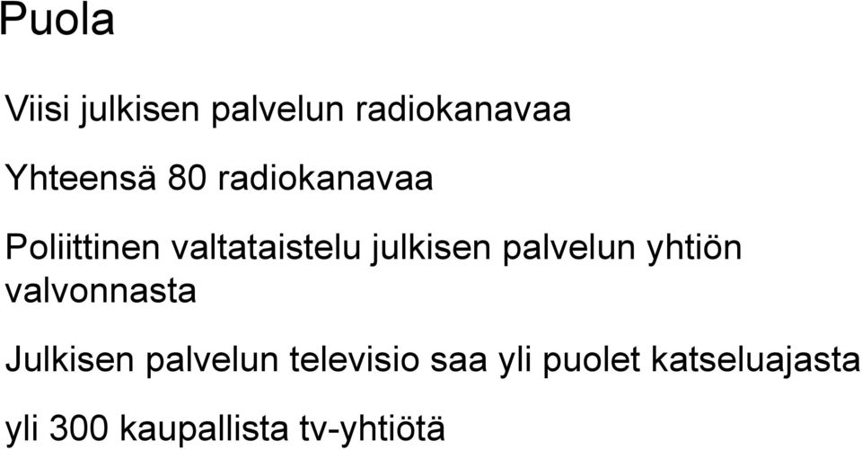 palvelun yhtiön valvonnasta Julkisen palvelun