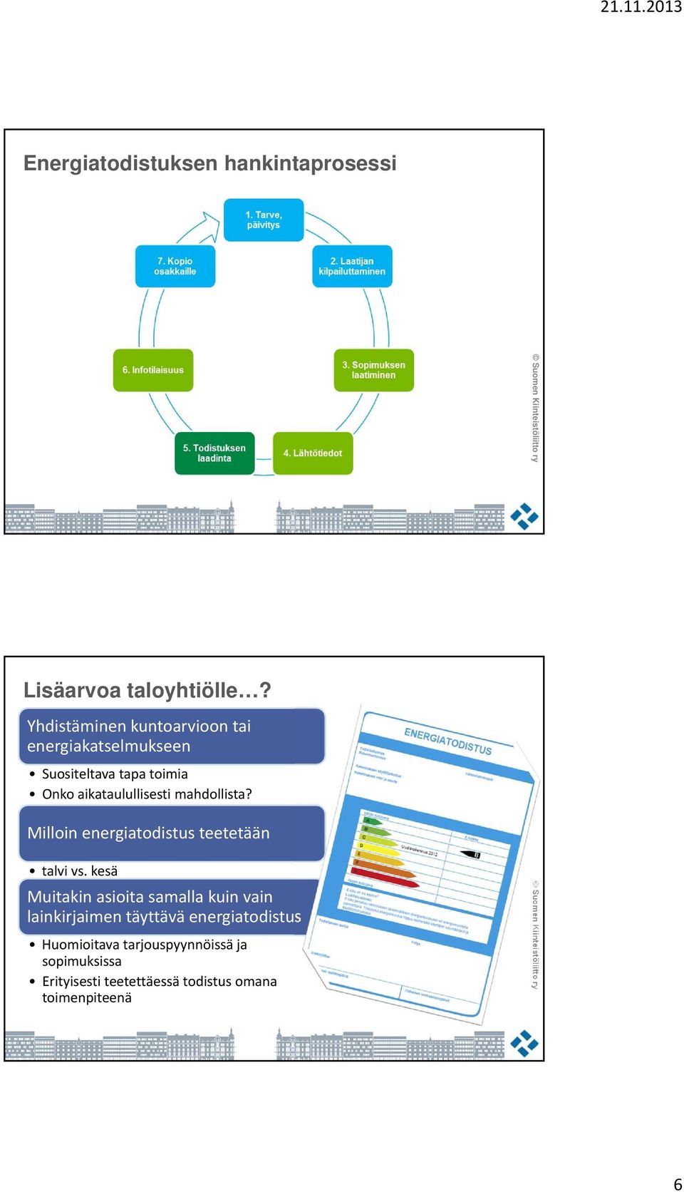 mahdollista? Milloin energiatodistus teetetään talvi vs.