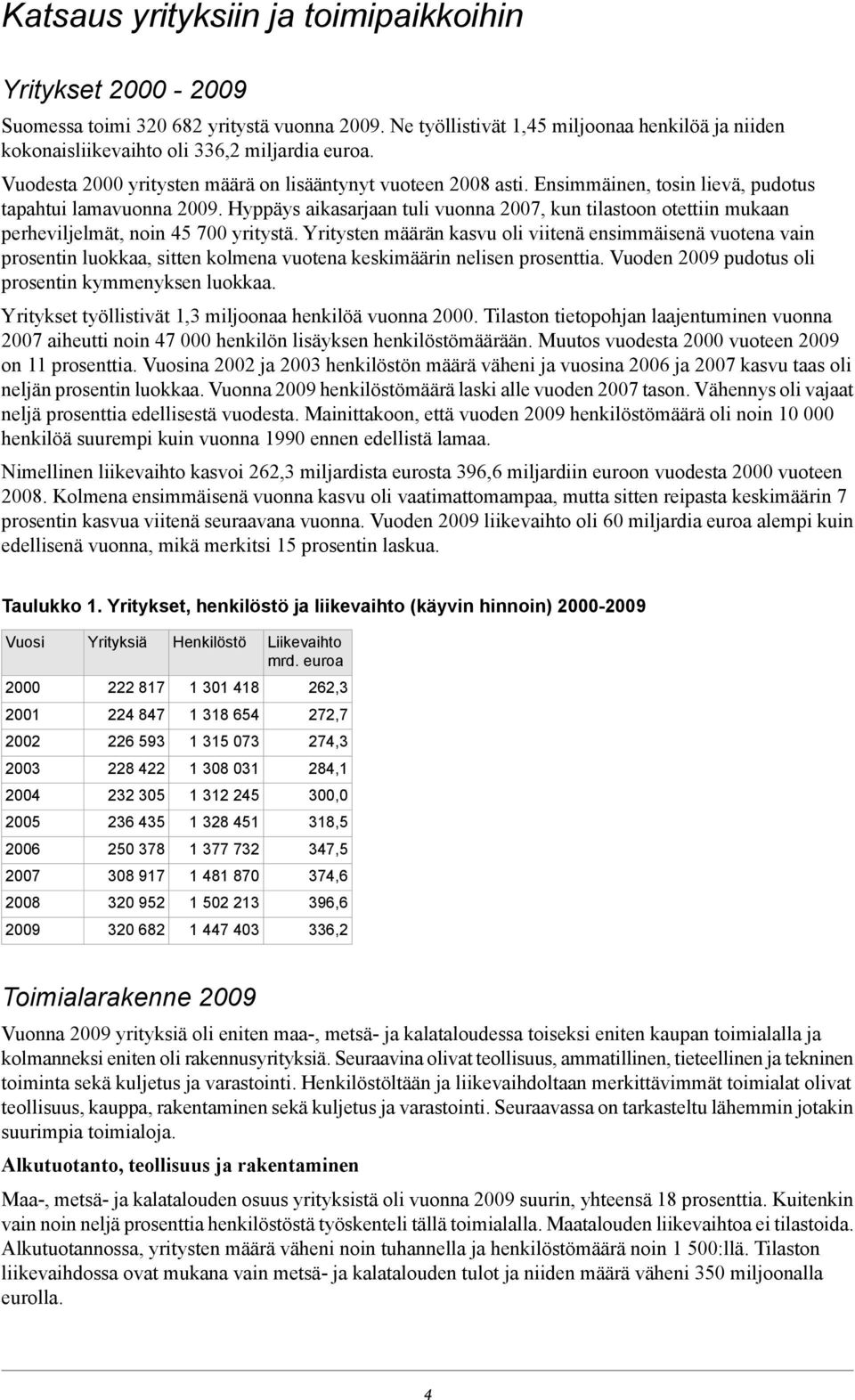 Hyppäys aikasarjaan tuli vuonna 2007, kun tilastoon otettiin mukaan perheviljelmät, noin 45 700 yritystä.