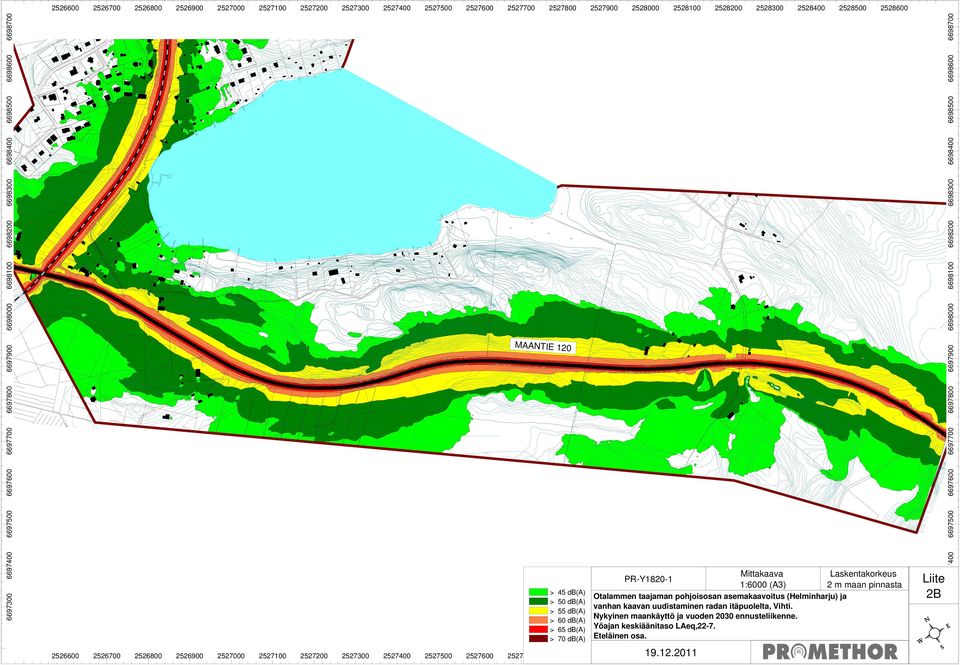 db(a) PR-Y1820-1 Mittakaava 1:6000 (A3) Otalammen taajaman pohjoisosan asemakaavoitus (Helminharju) ja vanhan kaavan uudistaminen radan itäpuolelta, Vihti.