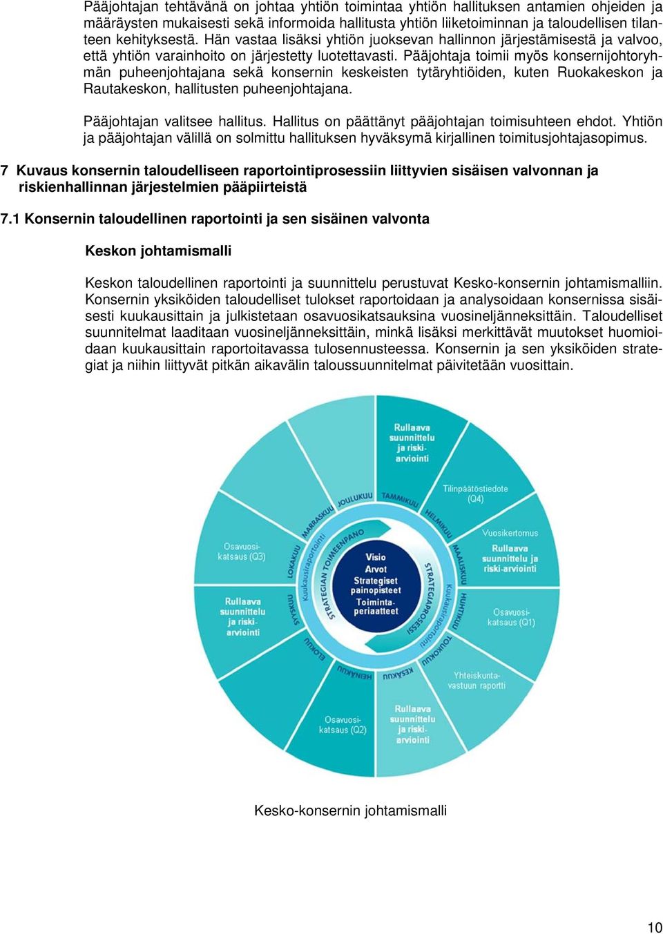 Pääjohtaja toimii myös konsernijohtoryhmän puheenjohtajana sekä konsernin keskeisten tytäryhtiöiden, kuten Ruokakeskon ja Rautakeskon, hallitusten puheenjohtajana. Pääjohtajan valitsee hallitus.