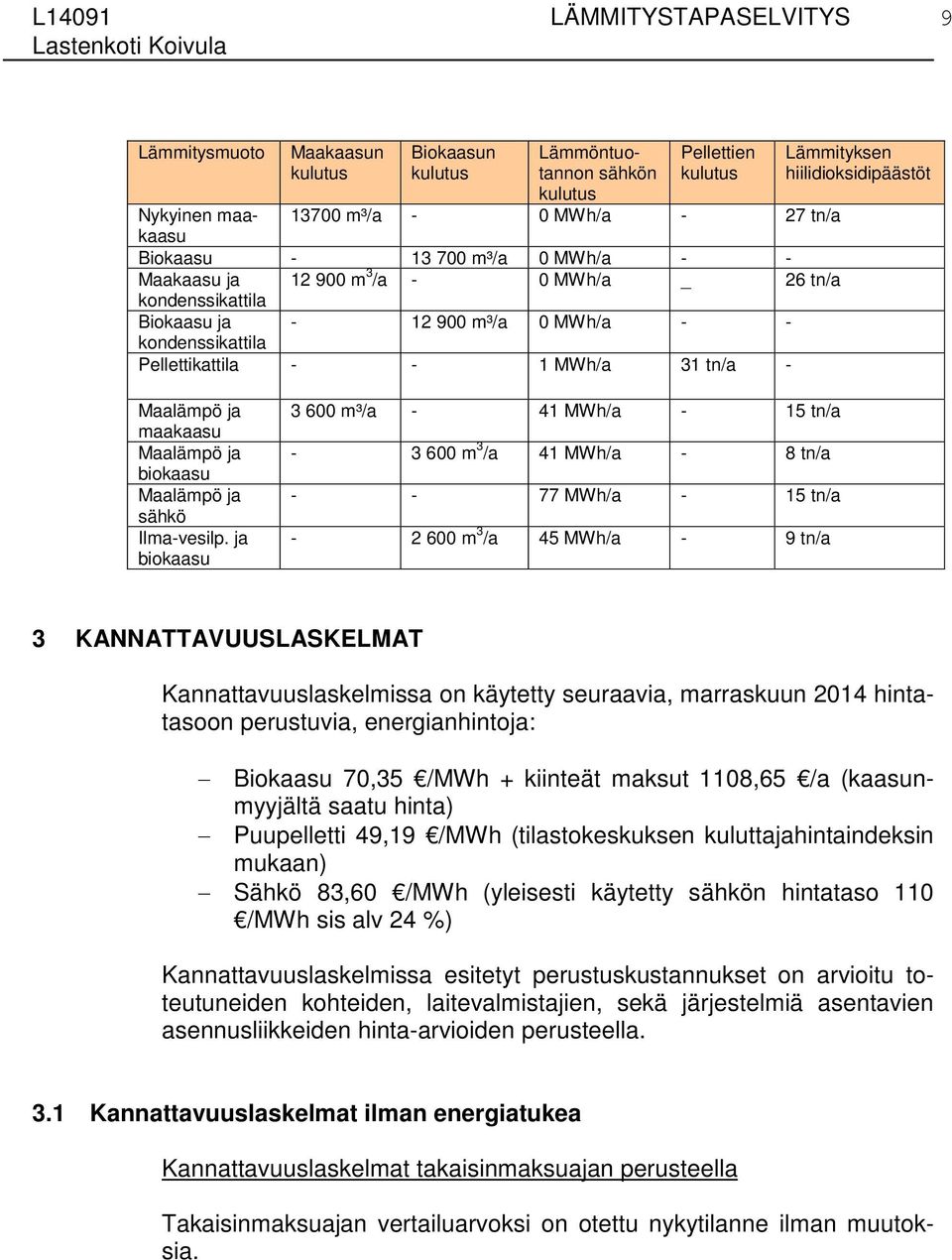 hiilidioksidipäästöt Maalämpö ja maakaasu Maalämpö ja Maalämpö ja sähkö Ilma-vesilp.