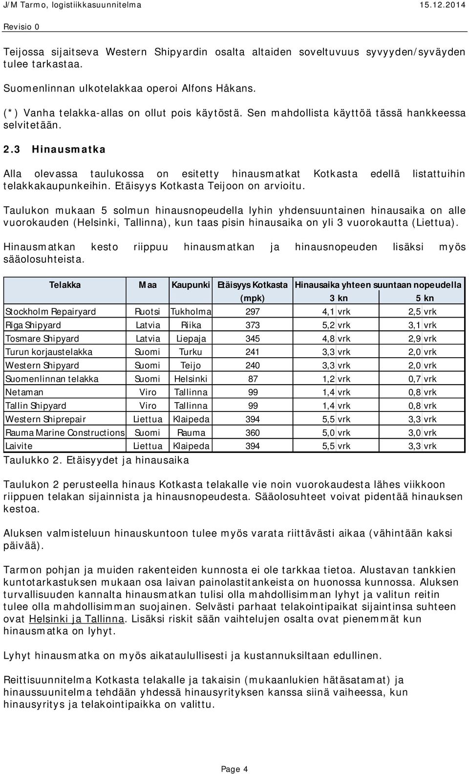 Etäisyys Kotkasta Teijoon on arvioitu.