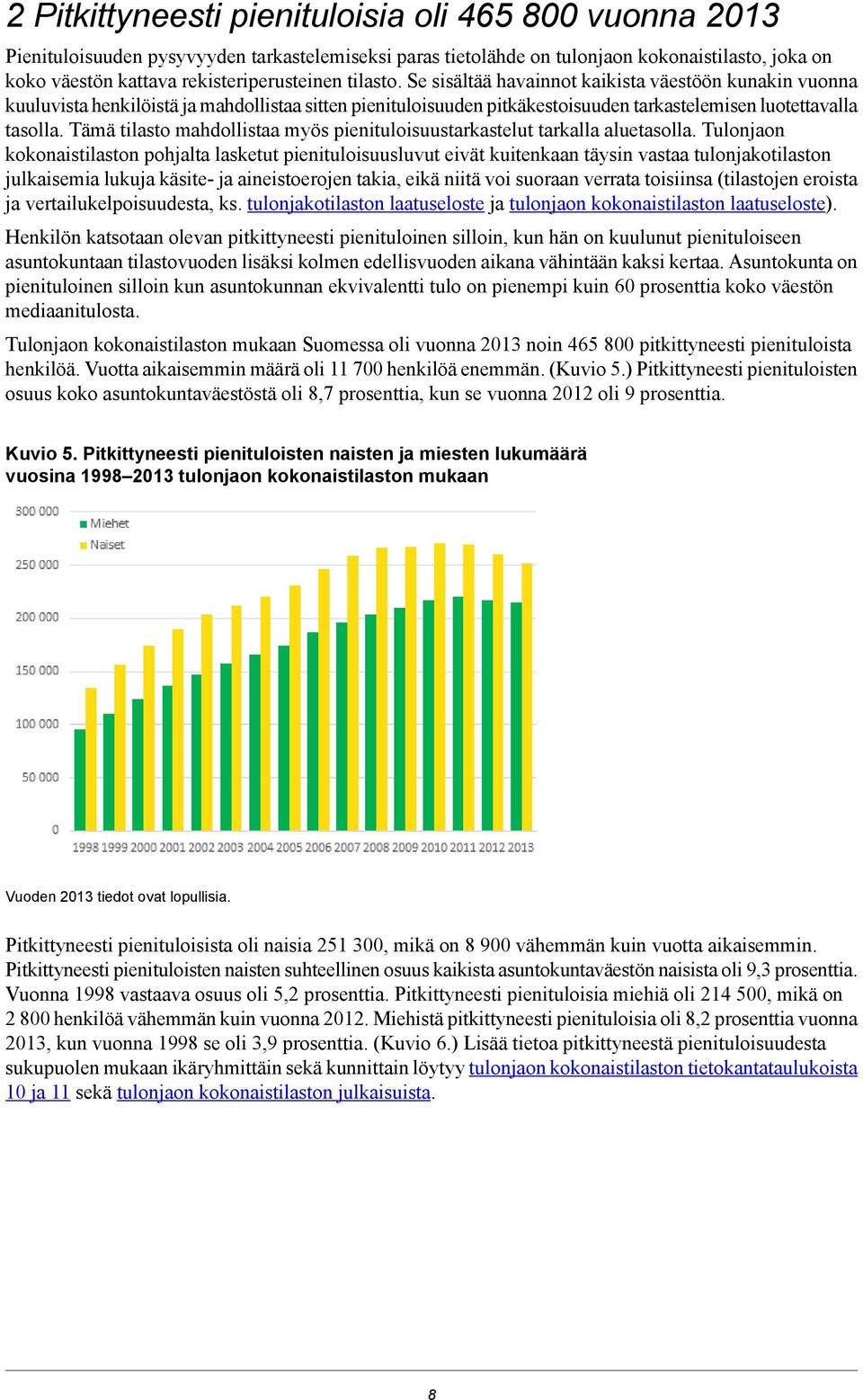 Tämä tilasto mahdollistaa myös pienituloisuustarkastelut tarkalla aluetasolla.
