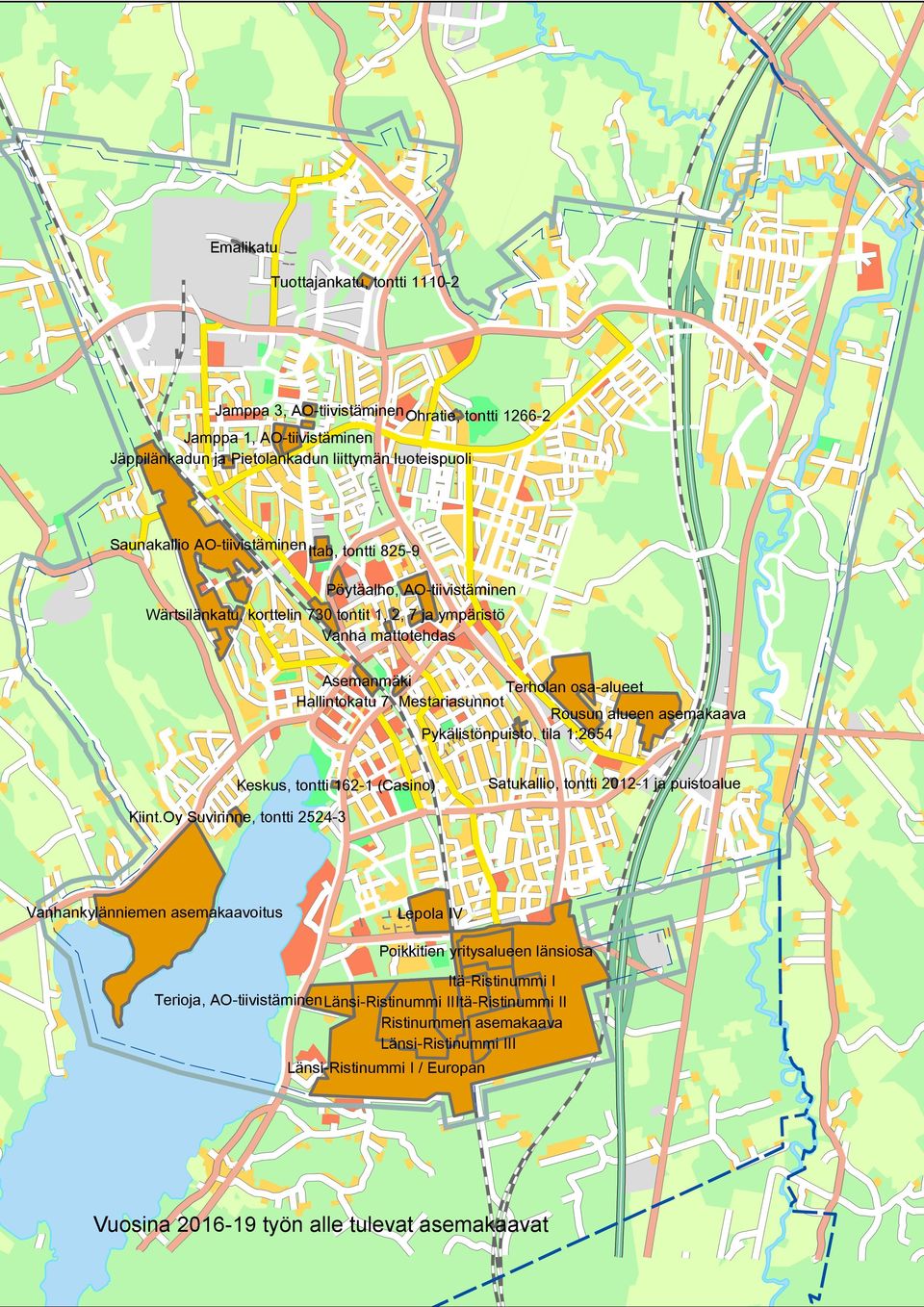 asemakaava Pykälistönpuisto, tila 1:2654 Keskus, tontti 162-1 (Casino) Satukallio, tontti 2012-1 ja puistoalue Kiint.