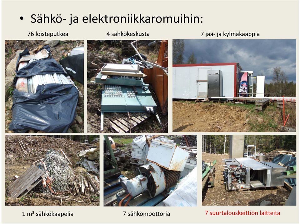 kylmäkaappia 1 m 3 sähkökaapelia 7