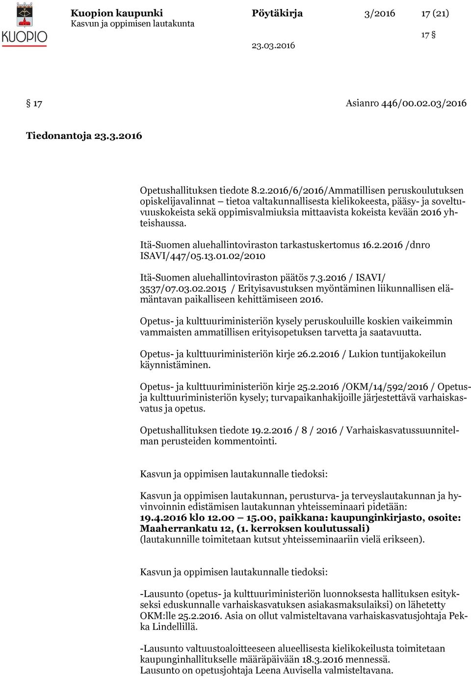 ) 17 17 Asianro 446/00.02.