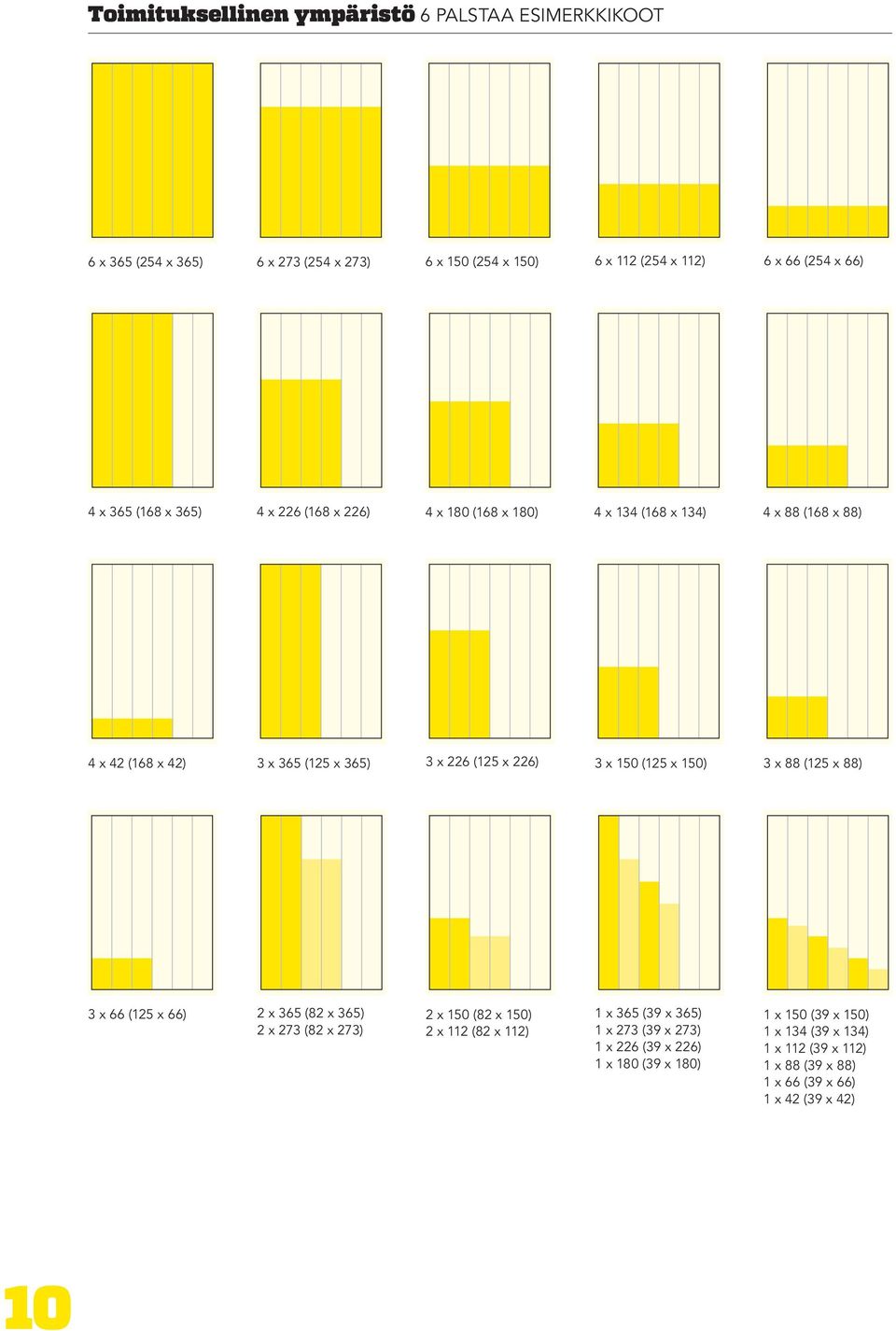 150 (125 x 150) 3 x 88 (125 x 88) 3 x 66 (125 x 66) 2 x 365 (82 x 365) 2 x 273 (82 x 273) 2 x 150 (82 x 150) 2 x 112 (82 x 112) 1 x 365 (39 x 365) 1 x 273