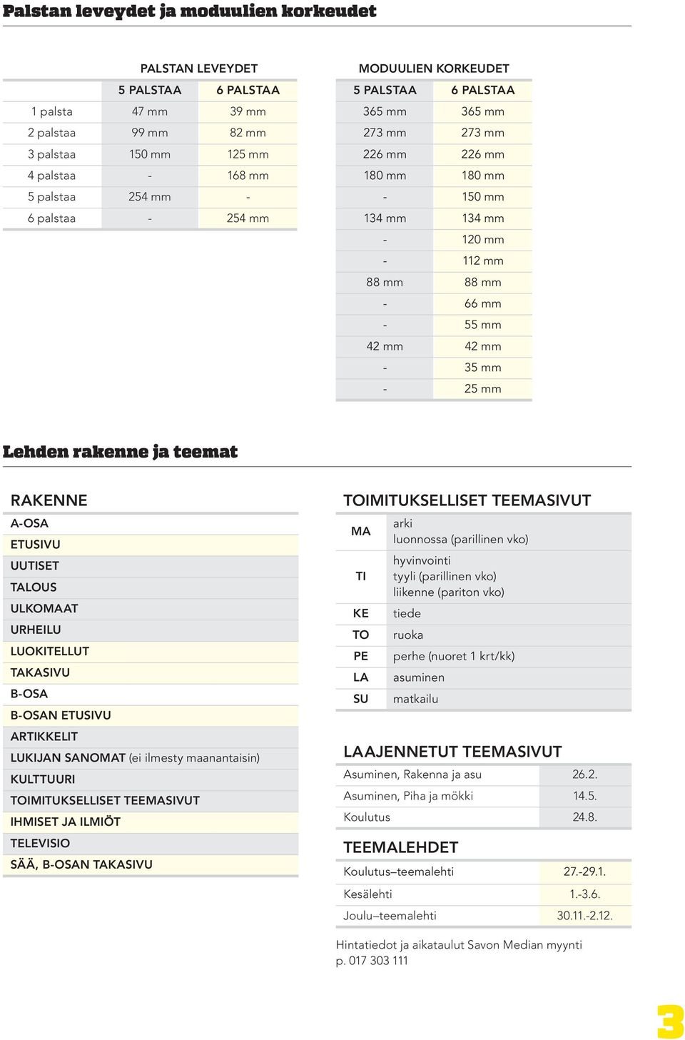 Lehden rakenne ja teemat RAKENNE A-OSA ETUSIVU UUTISET TALOUS ULKOMAAT URHEILU LUOKITELLUT TAKASIVU B-OSA B-OSAN ETUSIVU ARTIKKELIT LUKIJAN SANOMAT (ei ilmesty maanantaisin) KULTTUURI