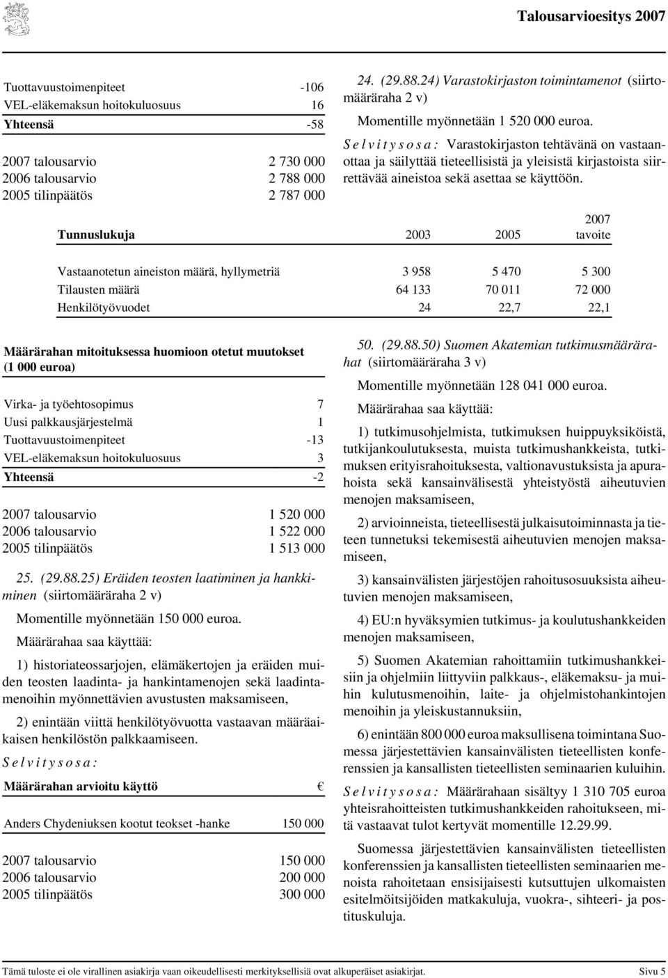 S e l v i t y s o s a : Varastokirjaston tehtävänä on vastaanottaa ja säilyttää tieteellisistä ja yleisistä kirjastoista siirrettävää aineistoa sekä asettaa se käyttöön.