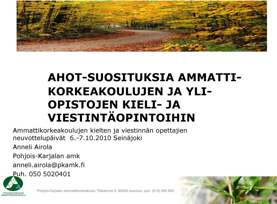 2010 Seinäjoki Anneli Airola Pohjois-Karjalan amk anneli.
