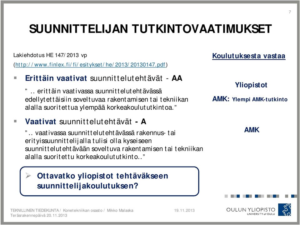 Vaativat suunnittelutehtävät -A.