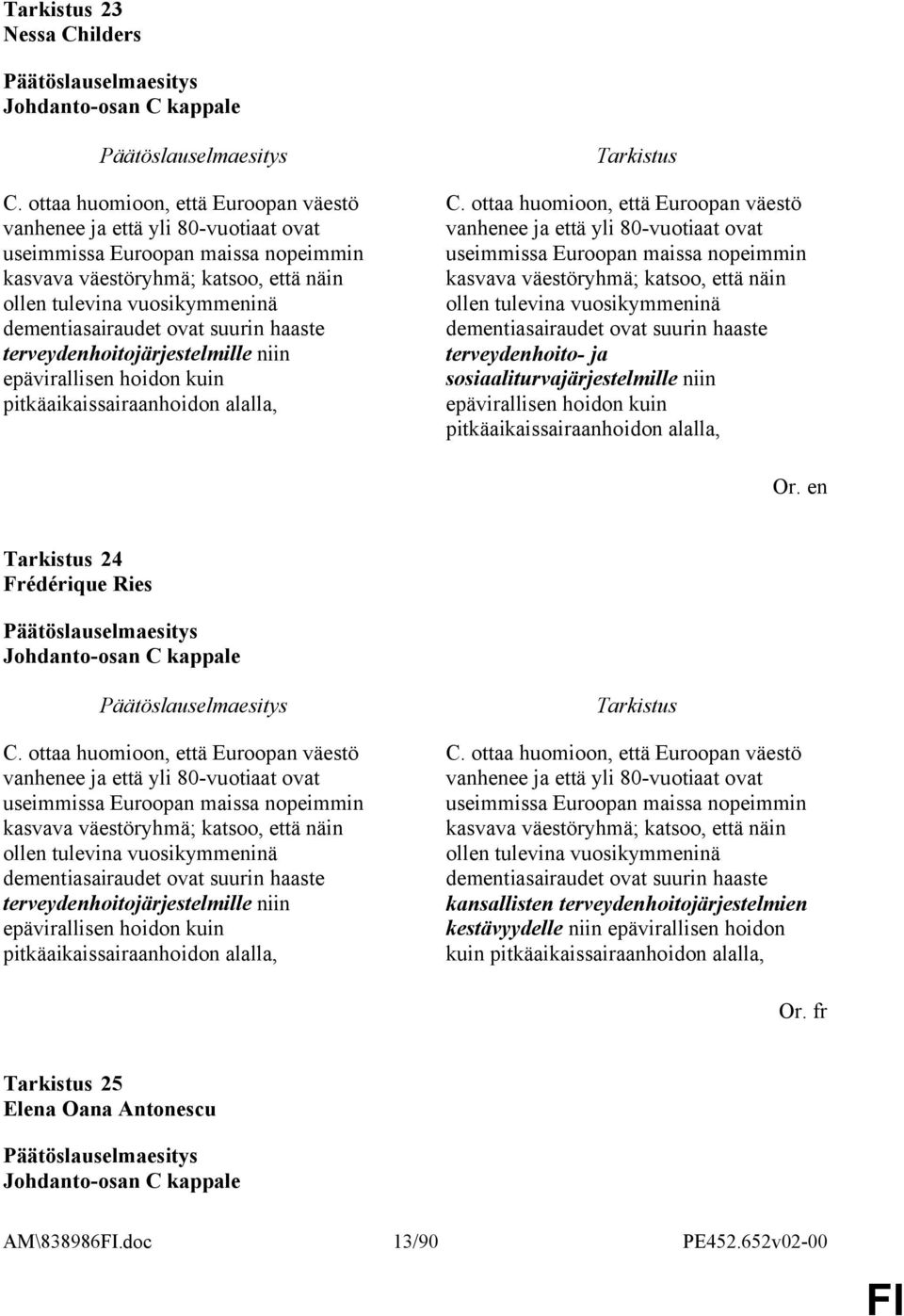ovat suurin haaste terveydenhoitojärjestelmille niin epävirallisen hoidon kuin pitkäaikaissairaanhoidon alalla, C.