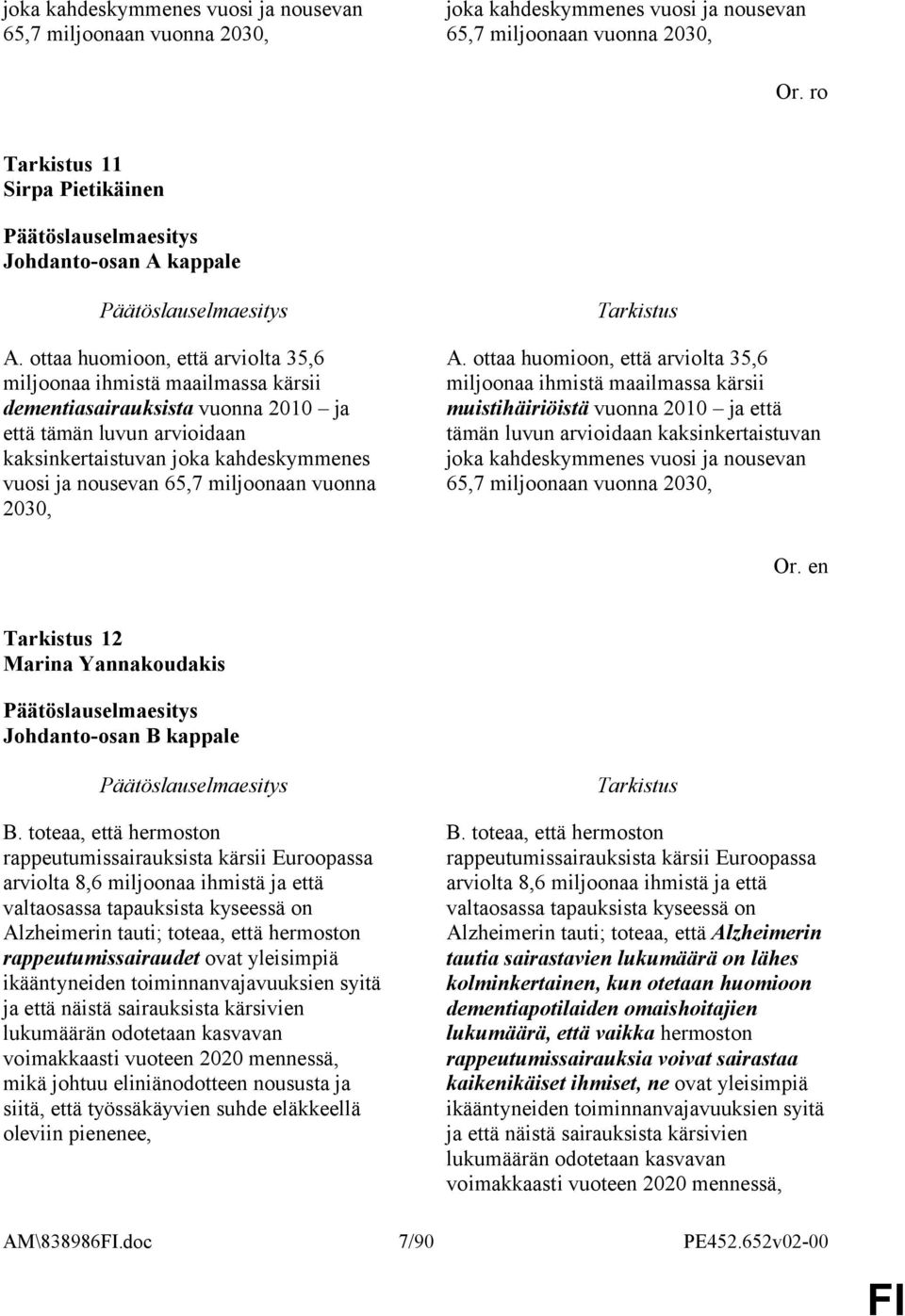 miljoonaan vuonna 2030, A.