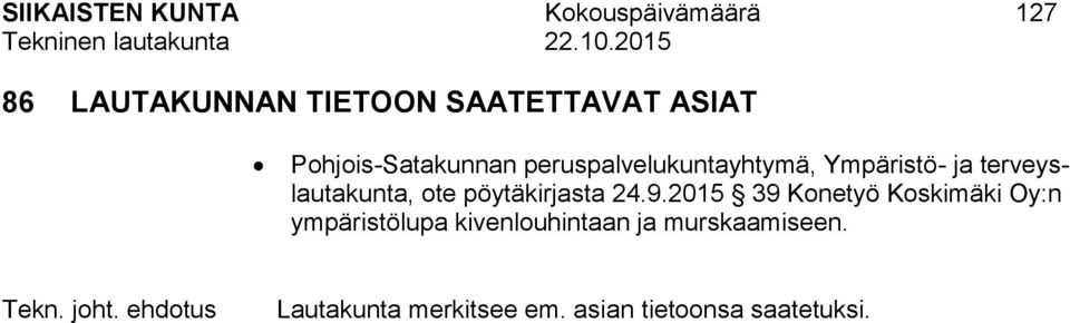 pöytäkirjasta 24.9.