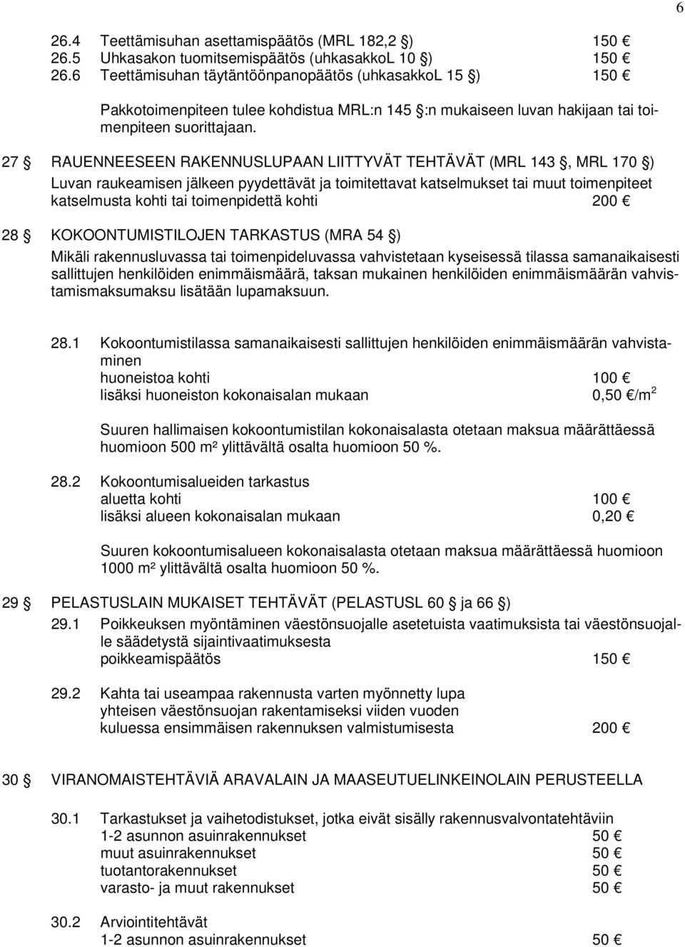 27 RAUENNEESEEN RAKENNUSLUPAAN LIITTYVÄT TEHTÄVÄT (MRL 143, MRL 170 ) Luvan raukeamisen jälkeen pyydettävät ja toimitettavat katselmukset tai muut toimenpiteet katselmusta kohti tai toimenpidettä