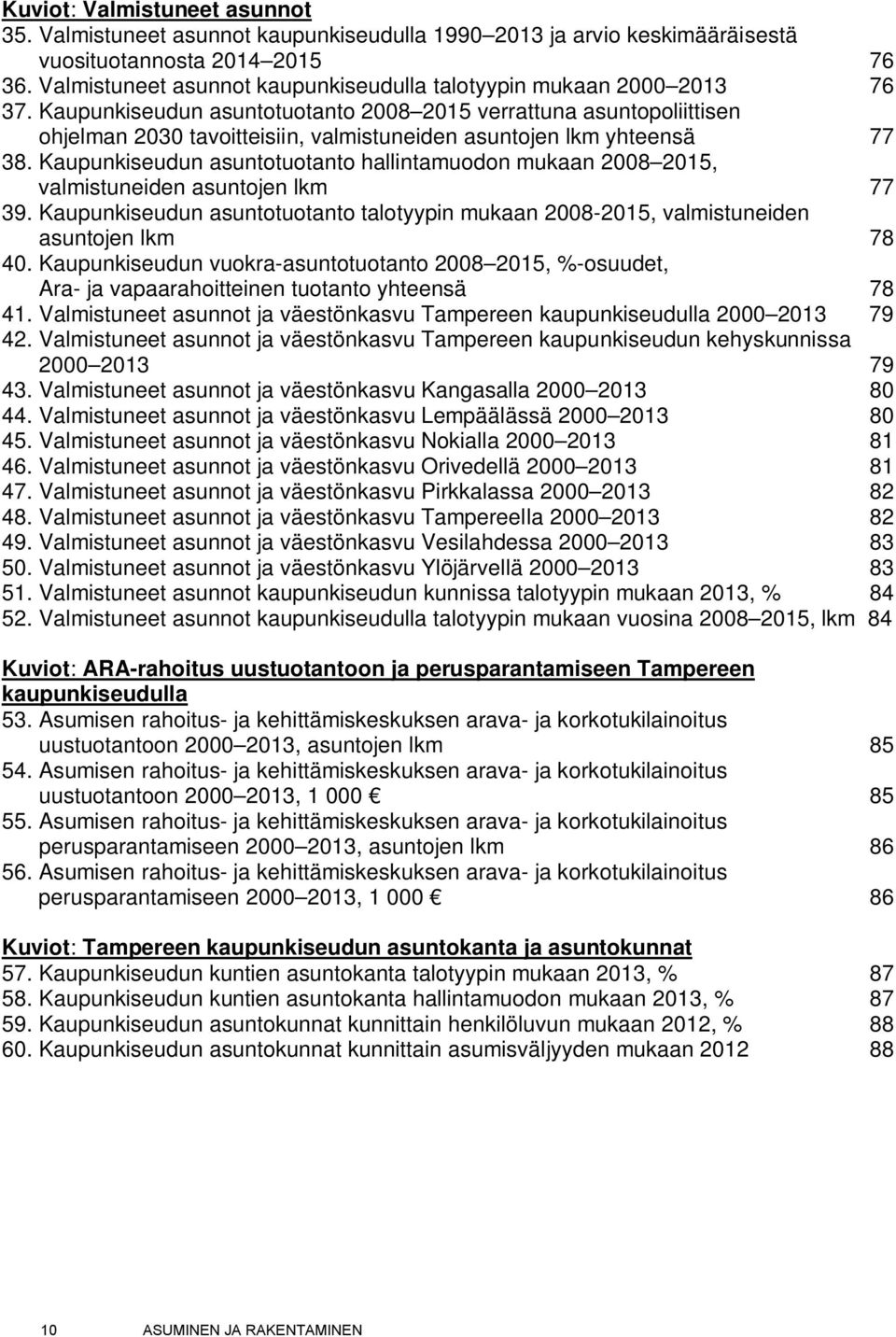 Kaupunkiseudun asuntotuotanto 2008 2015 verrattuna asuntopoliittisen ohjelman 2030 tavoitteisiin, valmistuneiden asuntojen lkm yhteensä 77 38.