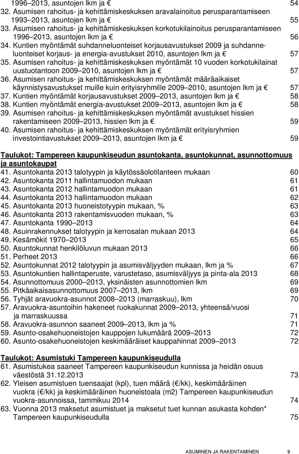 Kuntien myöntämät suhdanneluonteiset korjausavustukset 2009 ja suhdanneluonteiset korjaus- ja energia-avustukset 2010, asuntojen lkm ja 57 35.