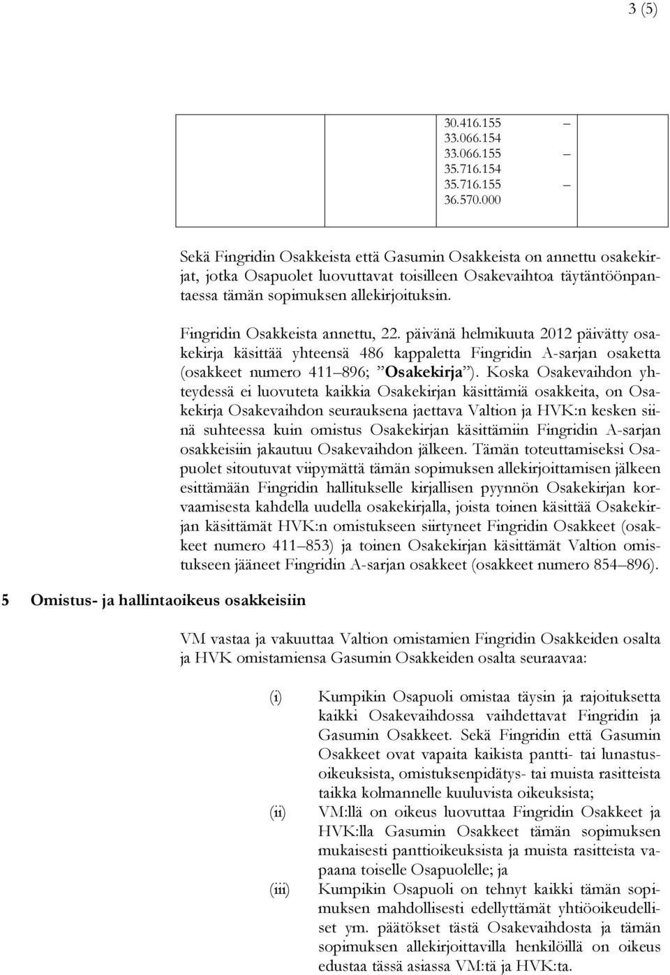 sopimuksen allekirjoituksin. Fingridin Osakkeista annettu, 22.