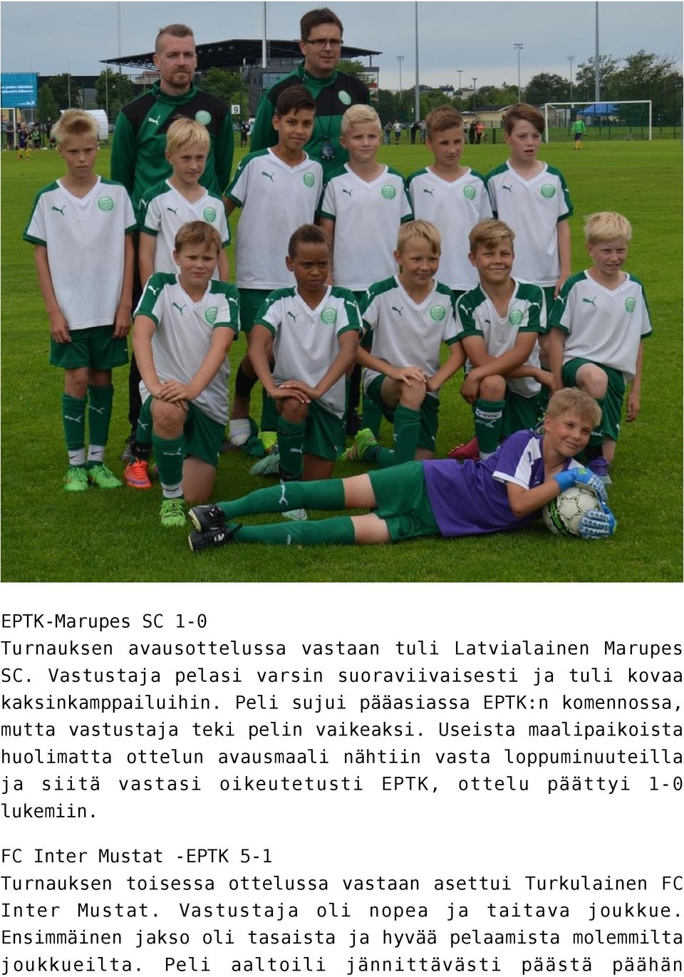 Useista maalipaikoista huolimatta ottelun avausmaali nähtiin vasta loppuminuuteilla ja siitä vastasi oikeutetusti EPTK, ottelu päättyi 1-0 lukemiin.