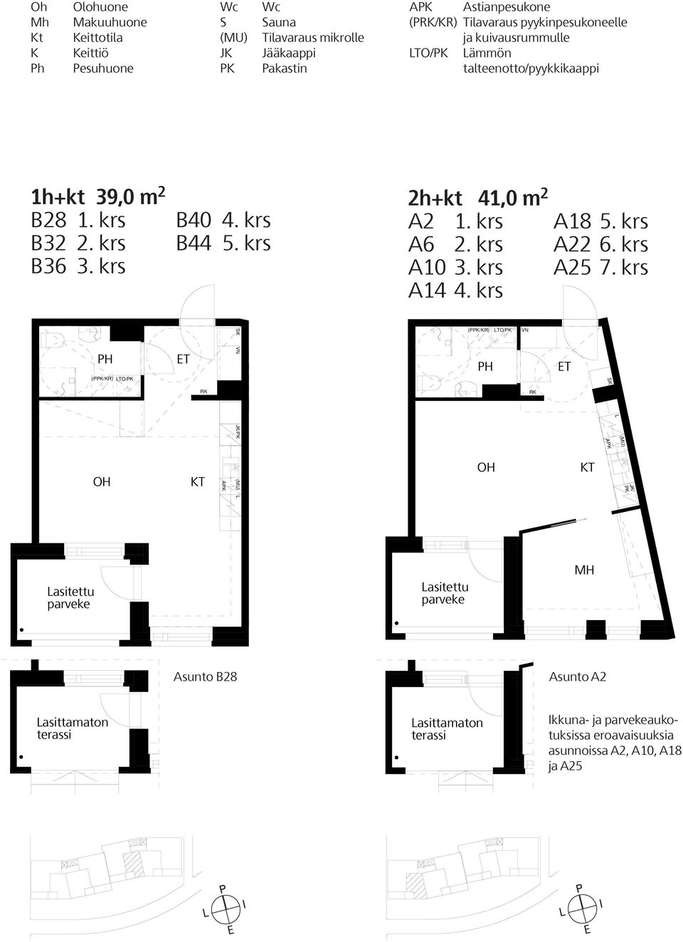 krs A25 7. krs TO/PK A14 4. krs H3 H3 TO/PK H4 H4 JK/ PK JK/ PK H5 H5 mittakaava 1:100 asitettu 1h+kt 39 m² asitettu B28 1. krs B32 2. krs B36 3. krs B40 4. krs B44 5.